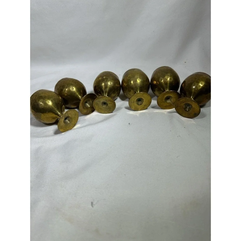 Vintage Brass Cordial Shot Glasses Goblets Cups Stems  2.5